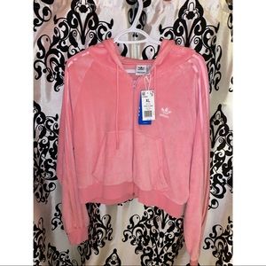 💞Adidas Velour crop sweater💕